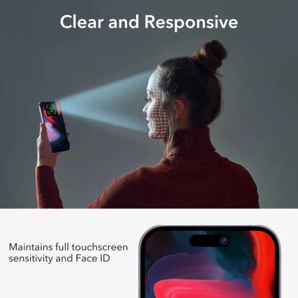 ESR รุ่น Tempered Glass Privacy Screen Protector - ฟิล์มกระจก iPhone 15 Pro Max (1 Pack)