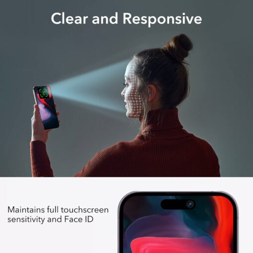 ESR รุ่น Tempered Glass Privacy Screen Protector - ฟิล์มกระจก iPhone 15 Pro (1 Pack) - Image 3