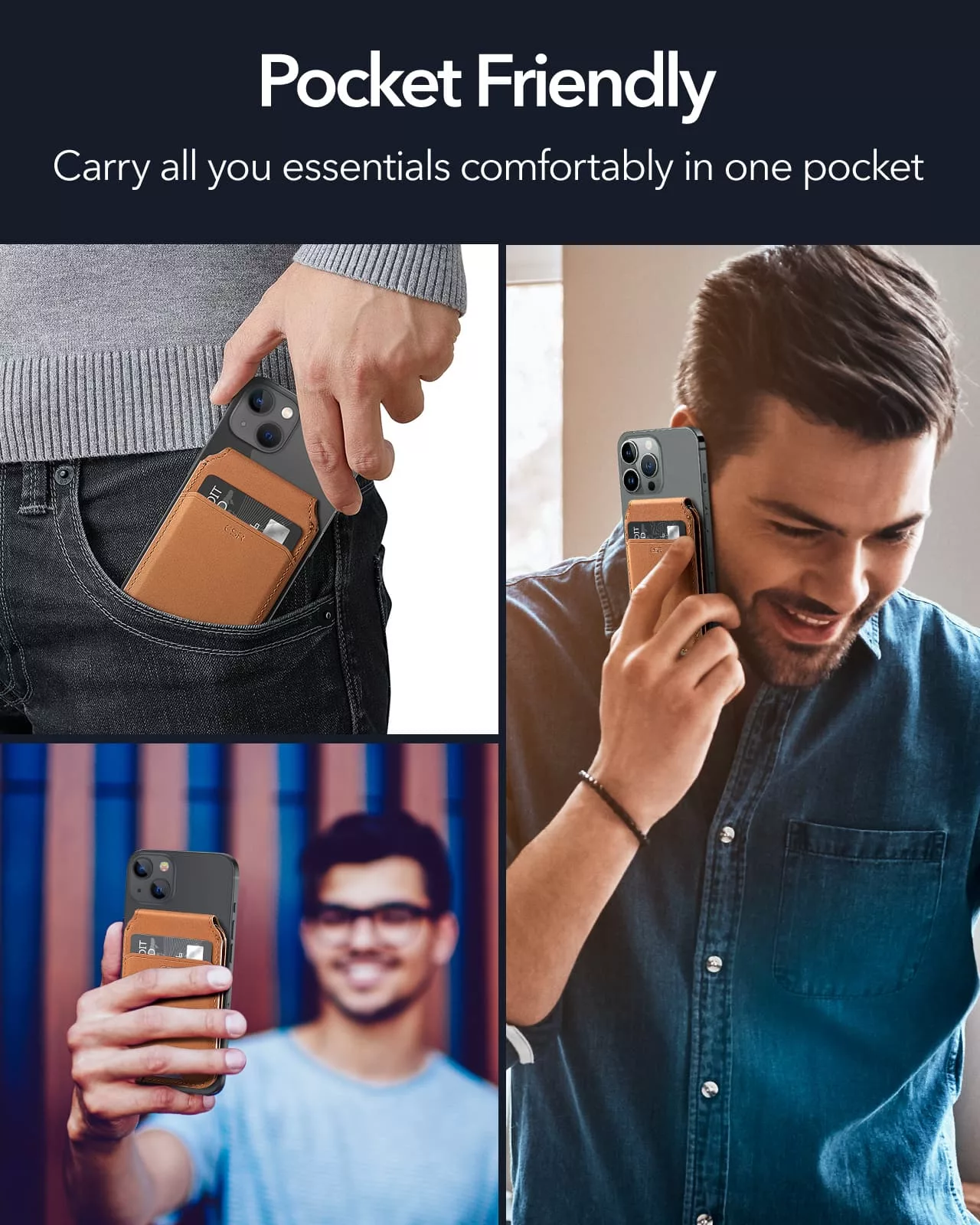 ESR รุ่น HaloLock Vegan Leather Wallet Stand - ที่ใส่บัตรติดหลังมือถือแบบตั้งได้ - สี Tan Suede 6 ESR รุ่น HaloLock Vegan Leather Wallet Stand - ที่ใส่บัตรติดหลังมือถือแบบตั้งได้ - สี Tan Suede