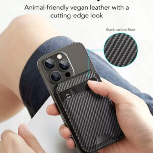 ESR รุ่น HaloLock Vegan Leather Wallet Stand - ที่ใส่บัตรติดหลังมือถือแบบตั้งได้ - สี Carbon Fiber 9 ESR รุ่น HaloLock Vegan Leather Wallet Stand - ที่ใส่บัตรติดหลังมือถือแบบตั้งได้ - สี Carbon Fiber