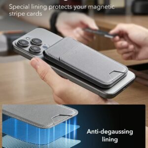 ESR รุ่น HaloLock Vegan Leather Wallet Stand - ที่ใส่บัตรติดหลังมือถือแบบตั้งได้ - สี Light Tan