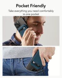 ESR รุ่น HaloLock Vegan Leather Wallet Stand - ที่ใส่บัตรติดหลังมือถือแบบตั้งได้ - สี Dark Blue