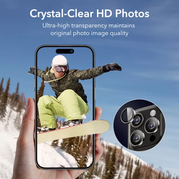 ESR รุ่น Camera Lens Protector - กระจกเลนส์กล้อง iPhone 15 Pro/ 15 Pro Max - สี Black