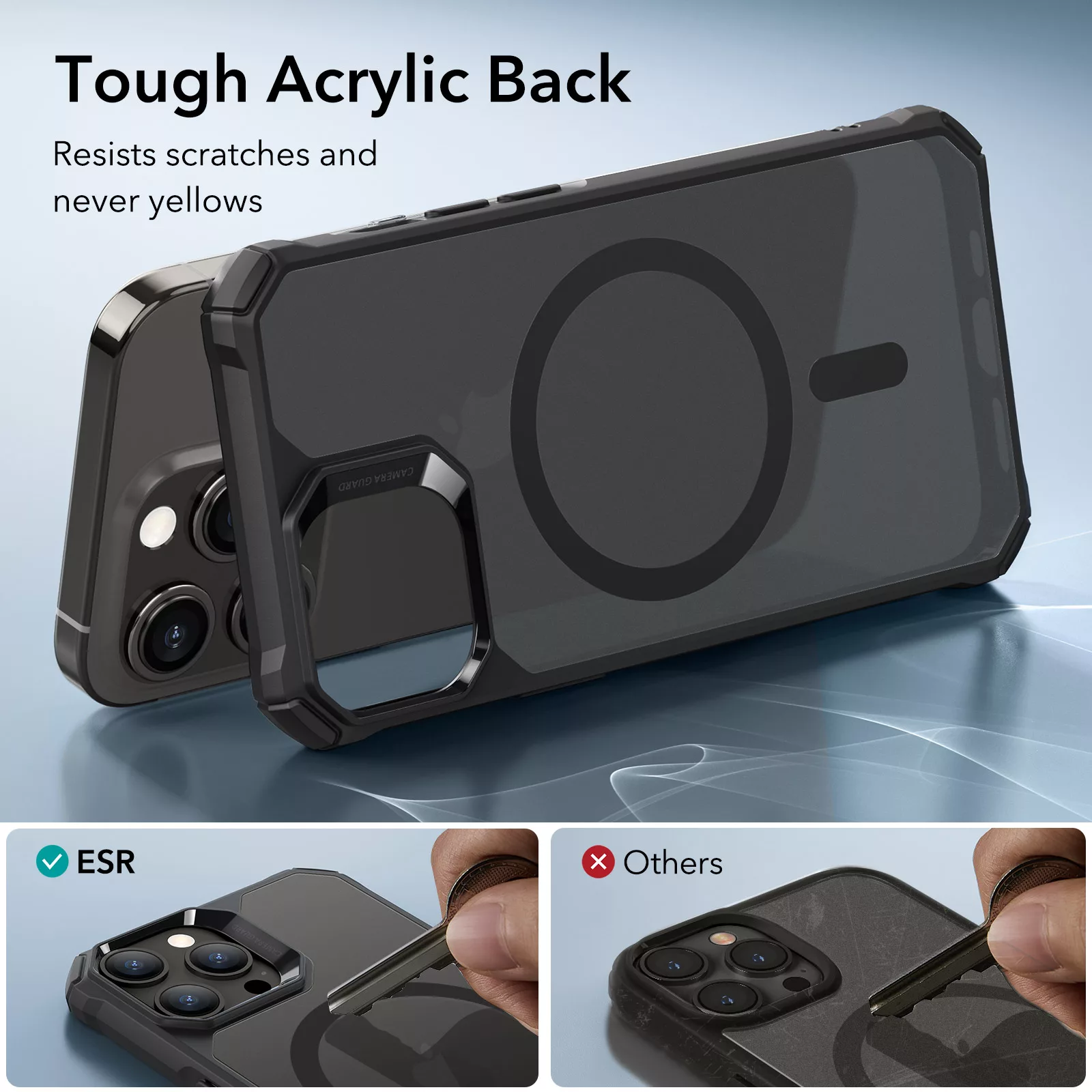 ESR รุ่น Air Armor Clear Case (HaloLock) - เคส iPhone 15 Pro - สี Frosted Black 13 ESR รุ่น Air Armor Clear Case (HaloLock) - เคส iPhone 15 Pro - สี Frosted Black