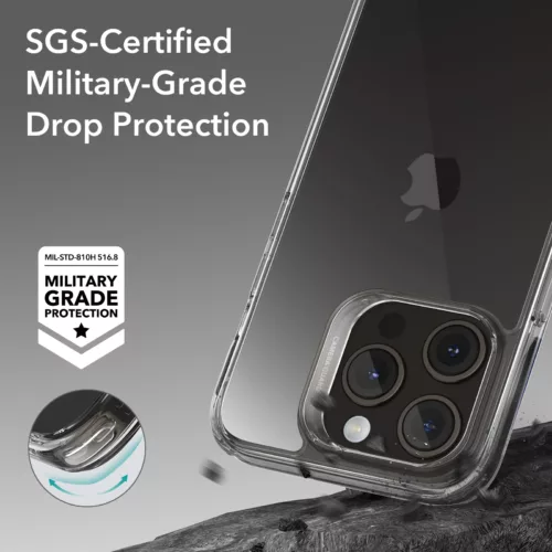 ESR รุ่น Ice Shield Tempered Glass Case - เคส iPhone 15 Pro Max - สี Clear