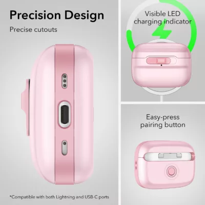 ESR รุ่น Pulse Magnetic Lock Case (HaloLock) - เคส AirPods Pro 2/1 - สี Pink