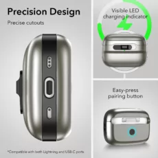 ESR รุ่น Pulse Magnetic Lock Case (HaloLock) - เคส AirPods Pro 2/1 - สี Titanium