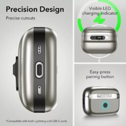 ESR รุ่น Pulse Magnetic Lock Case (HaloLock) - เคส AirPods Pro 2/1 - สี Titanium