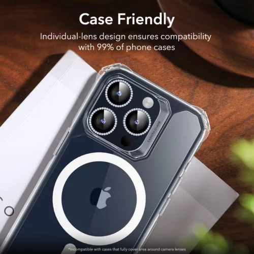 ESR รุ่น Camera Lens Protector - กระจกเลนส์กล้อง iPhone 15 Pro/ 15 Pro Max - สี Rhinestone