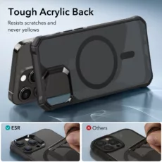 ESR รุ่น Air Armor Clear Case (HaloLock) - เคส iPhone 15 Pro - สี Frosted Black