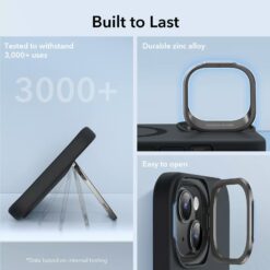 ESR รุ่น Cloud Soft Case with Stash Stand (HaloLock) - เคส iPhone 15 Plus - สี Black