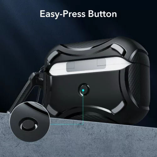 ESR รุ่น Cyber Armor Tough with HaloLock - เคส AirPods Pro 2/1 - สี Black