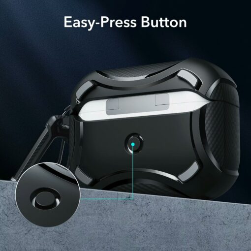 ESR รุ่น Cyber Armor Tough with HaloLock - เคส AirPods Pro 2/1 - สี Black - Image 8
