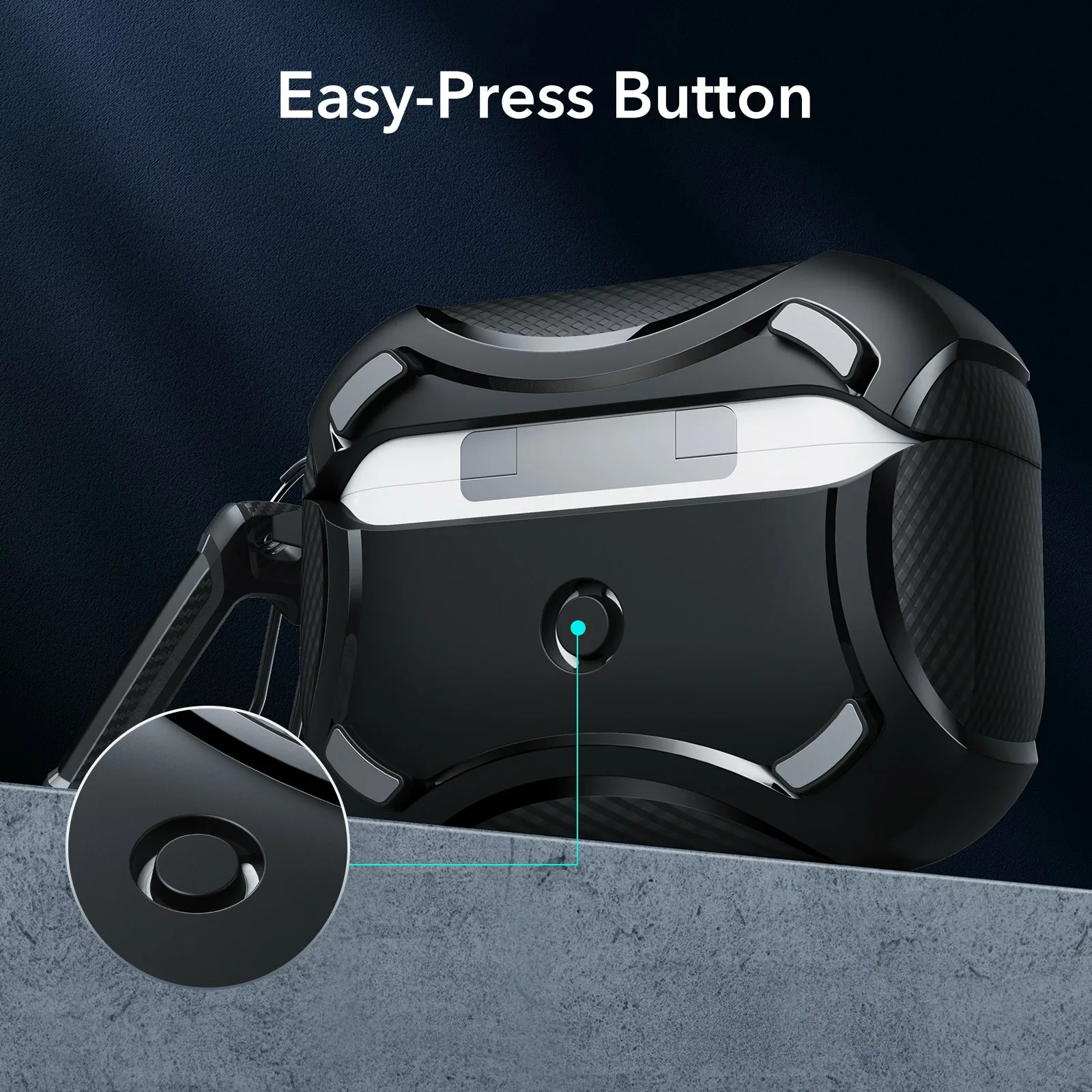 ESR รุ่น Cyber Armor Tough with HaloLock - เคส AirPods Pro 2/1 - สี Black 21 ESR รุ่น Cyber Armor Tough with HaloLock - เคส AirPods Pro 2/1 - สี Black
