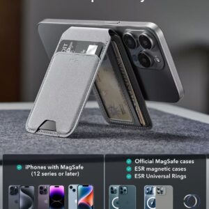 ESR รุ่น HaloLock Vegan Leather Wallet Stand - ที่ใส่บัตรติดหลังมือถือแบบตั้งได้ - สี Light Tan