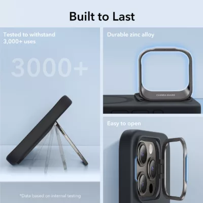 ESR รุ่น Cloud Soft Case with Stash Stand (HaloLock) - เคส iPhone 15 Pro Max - สี Black