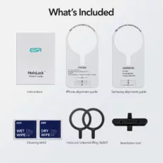 ESR รุ่น HaloLock Universal Ring 360 - วงแม่เหล็กสำหรับติดด้านหลังเคส - สี White (2ชิ้น)