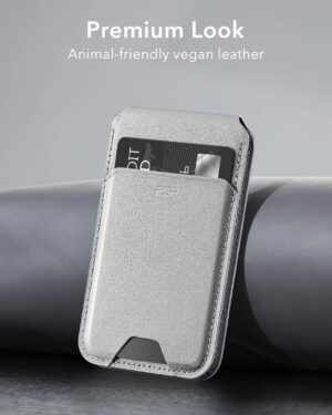 ESR รุ่น HaloLock Vegan Leather Wallet Stand - ที่ใส่บัตรติดหลังมือถือแบบตั้งได้ - สี Light Tan