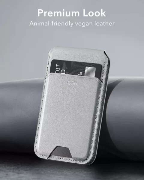 ESR รุ่น HaloLock Vegan Leather Wallet Stand - ที่ใส่บัตรติดหลังมือถือแบบตั้งได้ - สี Light Tan