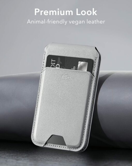 ESR รุ่น HaloLock Vegan Leather Wallet Stand - ที่ใส่บัตรติดหลังมือถือแบบตั้งได้ - สี Light Tan - Image 2