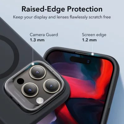 ESR รุ่น Cloud Soft Case with Stash Stand (HaloLock) - เคส iPhone 15 Pro Max - สี Black
