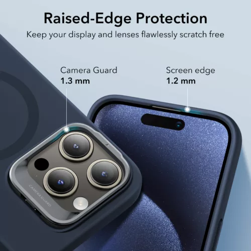 ESR รุ่น Cloud Soft Case with Stash Stand (HaloLock) - เคส iPhone 15 Pro Max - สี Dark Blue