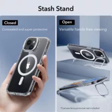 ESR รุ่น Classic Hybrid Case with Stash Stand (HaloLock) - เคส iPhone 15 - สี Clear