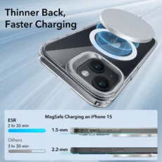 ESR รุ่น Classic Hybrid Case with Stash Stand (HaloLock) - เคส iPhone 15 - สี Clear