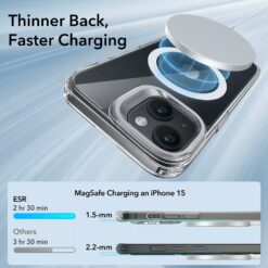 ESR รุ่น Classic Hybrid Case with Stash Stand (HaloLock) - เคส iPhone 15 - สี Clear