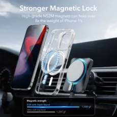 ESR รุ่น Classic Hybrid Case with Stash Stand (HaloLock) - เคส iPhone 15 Pro - สี Clear