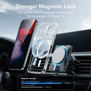 ESR รุ่น Classic Hybrid Case with Stash Stand (HaloLock) - เคส iPhone 15 Pro - สี Clear