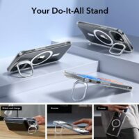 ESR รุ่น Classic Hybrid Case with Stash Stand (HaloLock) - เคส iPhone 15 Plus - สี Clear