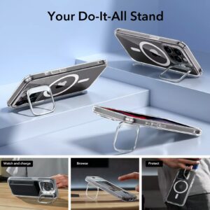 ESR รุ่น Classic Hybrid Case with Stash Stand (HaloLock) - เคส iPhone 15 Pro - สี Clear