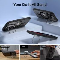 ESR รุ่น Classic Hybrid Case with Stash Stand (HaloLock) - เคส iPhone 15 Pro - สี Clear Black