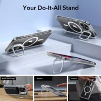 ESR รุ่น Classic Hybrid Case with Stash Stand (HaloLock) - เคส iPhone 15 Pro Max - สี Clear