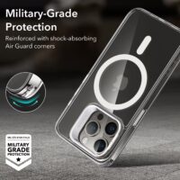 ESR รุ่น Classic Hybrid Case with Stash Stand (HaloLock) - เคส iPhone 15 Pro - สี Clear