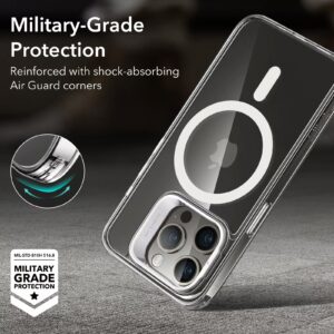 ESR รุ่น Classic Hybrid Case with Stash Stand (HaloLock) - เคส iPhone 15 Pro - สี Clear