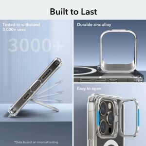 ESR รุ่น Classic Hybrid Case with Stash Stand (HaloLock) - เคส iPhone 15 Pro - สี Clear