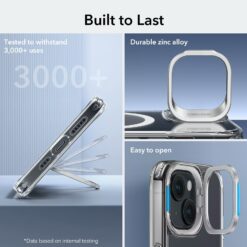 ESR รุ่น Classic Hybrid Case with Stash Stand (HaloLock) - เคส iPhone 15 - สี Clear
