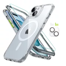ESR รุ่น Classic Pro Case (HaloLock) - เซตเคสและฟิล์ม iPhone 15 - สี Clear