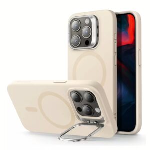 ESR รุ่น Cloud Soft Case with Stash Stand (HaloLock) - เคส iPhone 15 Pro Max - สี Light Tan