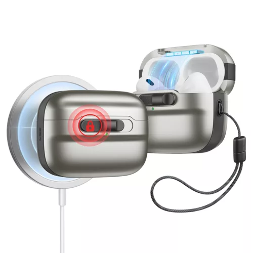 ESR รุ่น Pulse Magnetic Lock Case (HaloLock) - เคส AirPods Pro 2/1 - สี Titanium