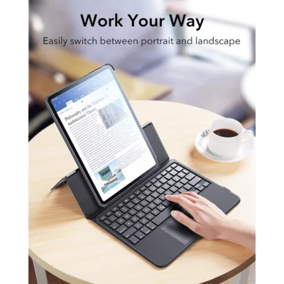 ESR รุ่น Ascend Keyboard Case - เคส iPad Air 11" (2025/2024), iPad Air 10.9" (5th/4th Gen), iPad Pro 11" (4th-1st Gen) - สี Black (US Layout)