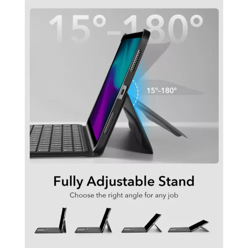 ESR รุ่น Ascend Keyboard Case - เคส iPad Air 13" (2025/2024) - สี Black (US Layout)