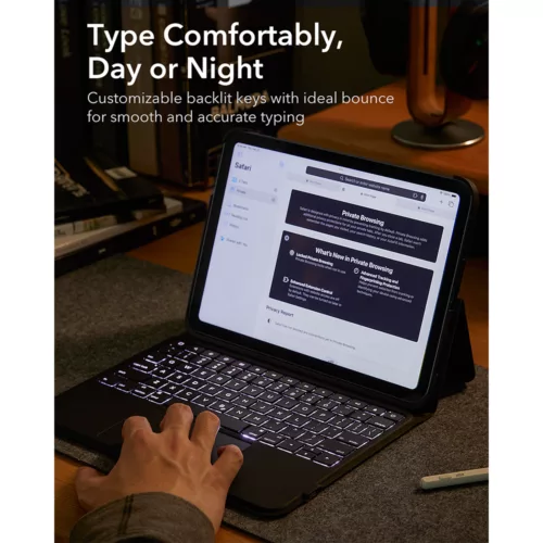 ESR รุ่น Ascend Keyboard Case - เคส iPad Air 13" (2025/2024) - สี Black (US Layout)