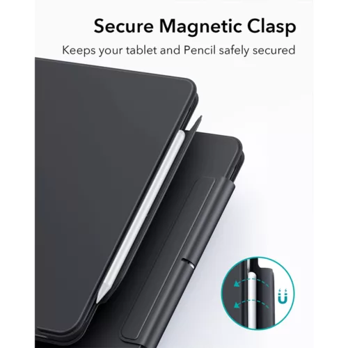 ESR รุ่น Ascend Keyboard Case - เคส iPad Air 11" (2025/2024), iPad Air 10.9" (5th/4th Gen), iPad Pro 11" (4th-1st Gen) - สี Black (US Layout)