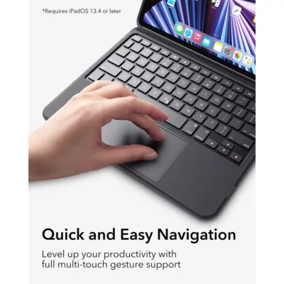 ESR รุ่น Ascend Keyboard Case - เคส iPad Air 11" (2025/2024), iPad Air 10.9" (5th/4th Gen), iPad Pro 11" (4th-1st Gen) - สี Black (US Layout)