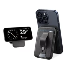ESR รุ่น HaloLock Vegan Leather Wallet Stand with Finger Loop - ที่ใส่บัตรติดหลังมือถือแบบตั้งได้ - สี Black