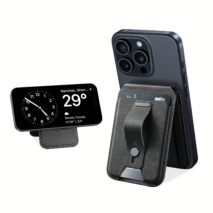 ESR รุ่น HaloLock Vegan Leather Wallet Stand with Finger Loop - ที่ใส่บัตรติดหลังมือถือแบบตั้งได้ - สี Black