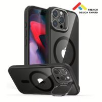 ESR รุ่น Classic Hybrid Case with Stash Stand (HaloLock) - เคส iPhone 15 Pro Max - สี Clear/Black